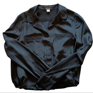 Diane von Furstenberg black silk shirt dress size 6